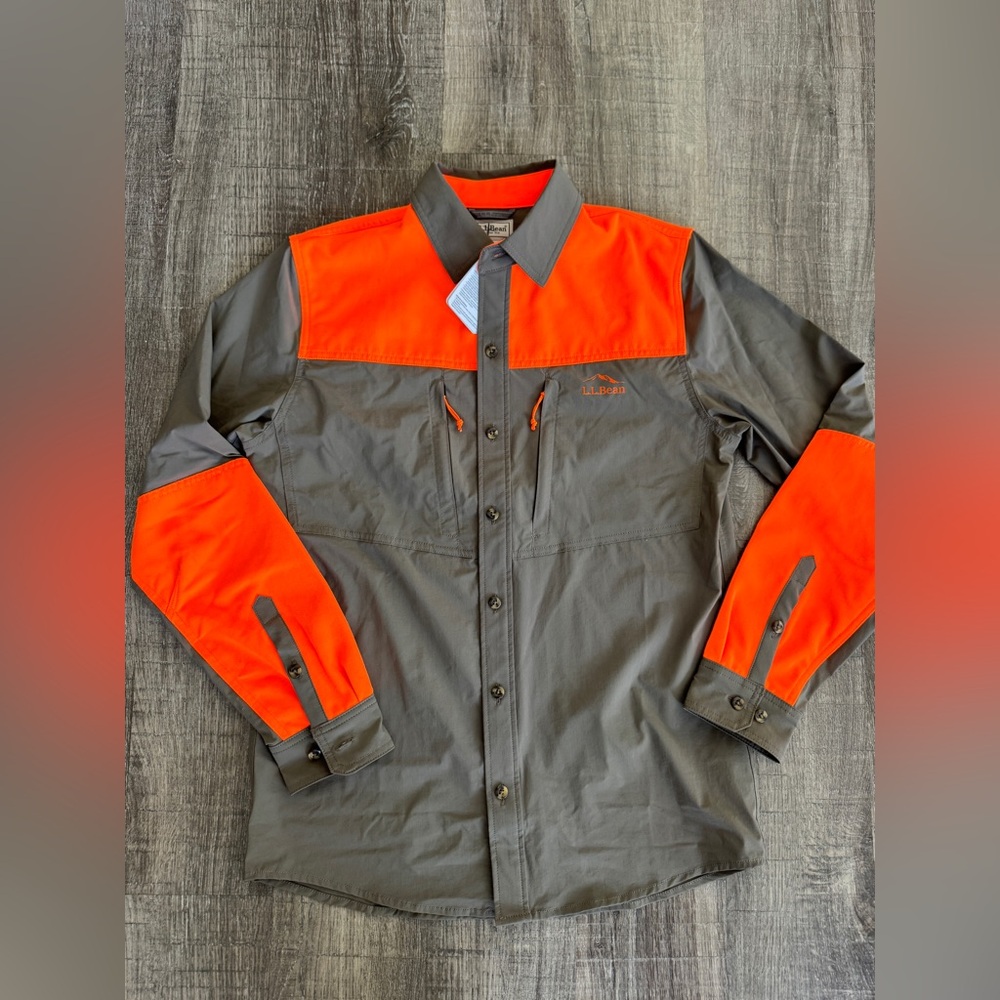 NWT L.L. Bean Men's Technical Stretch Upland Shirt with No Fly Zone